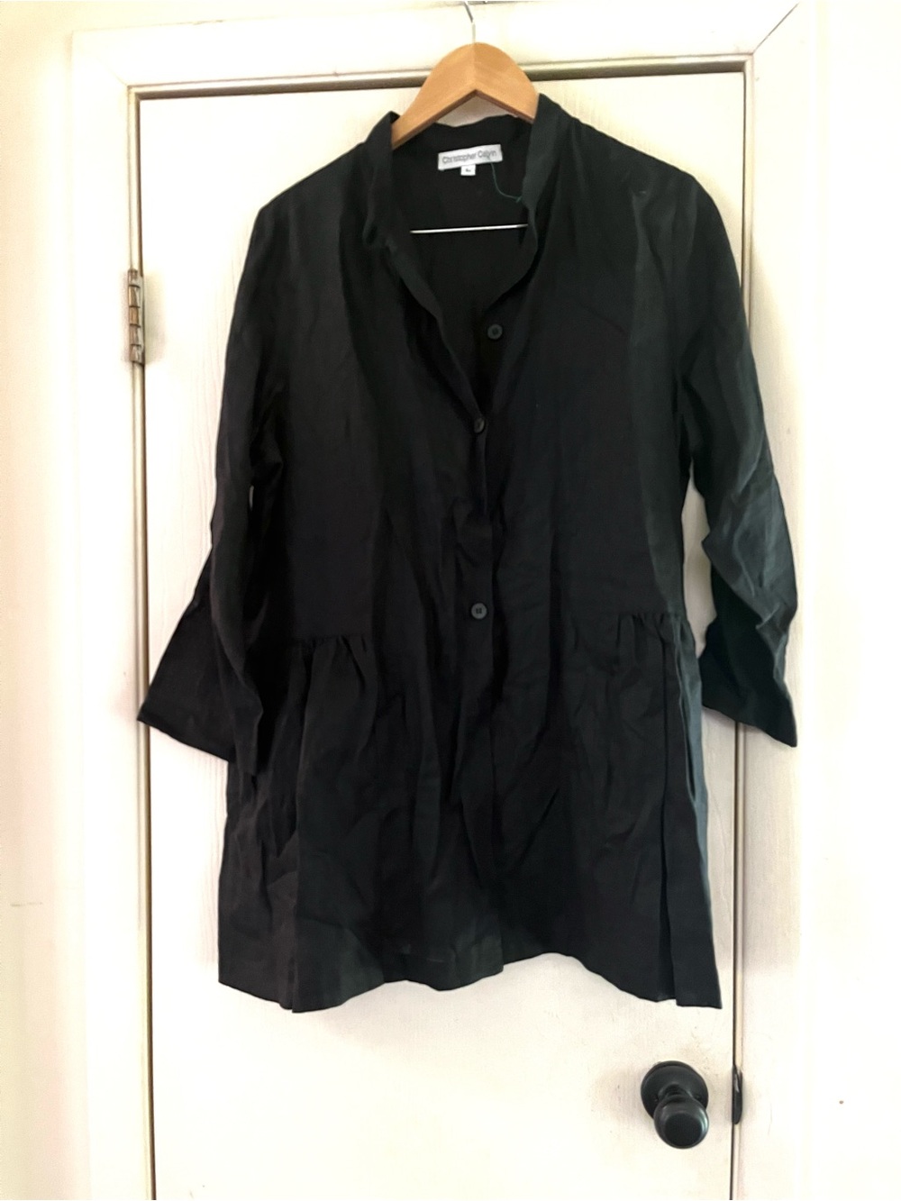Christopher Calvin Edwardian Lagenlook Artist Ruffle Hem 1920s Blouse L